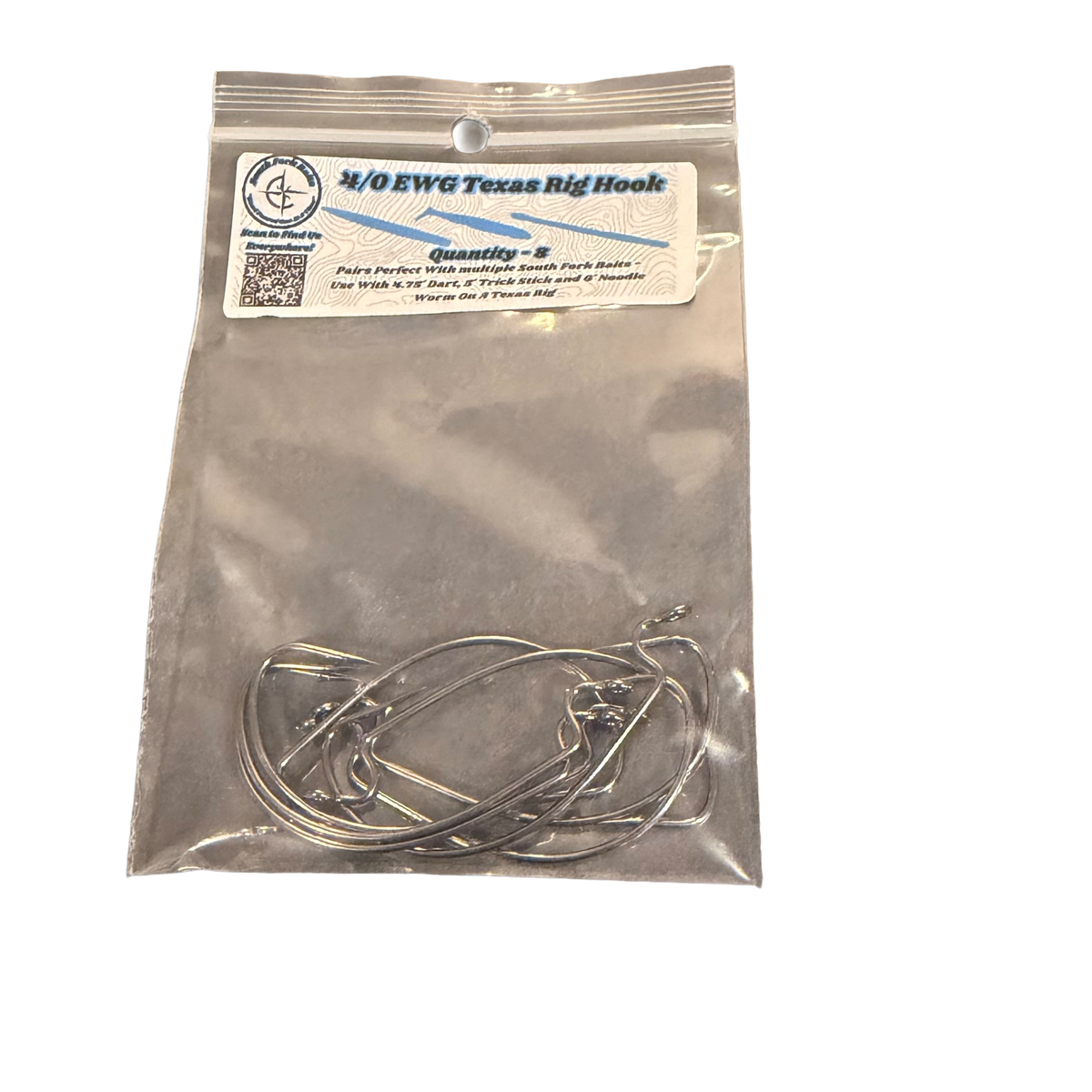 4/0 EWG Worm Hooks - 8 Pack