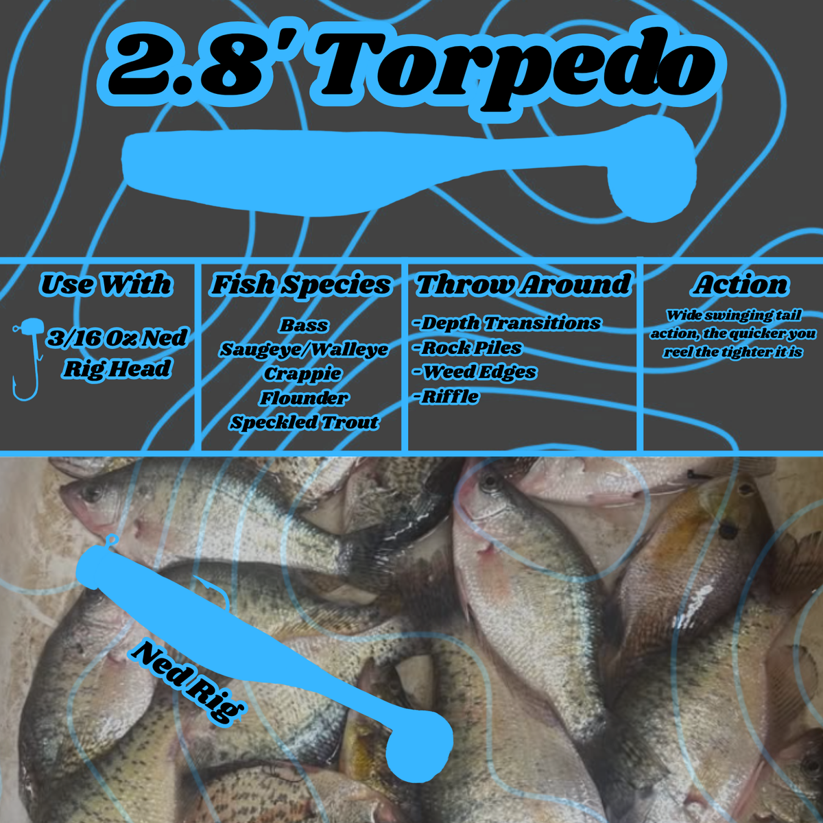 2.8' Torpedo Swimbait - 4 Pack